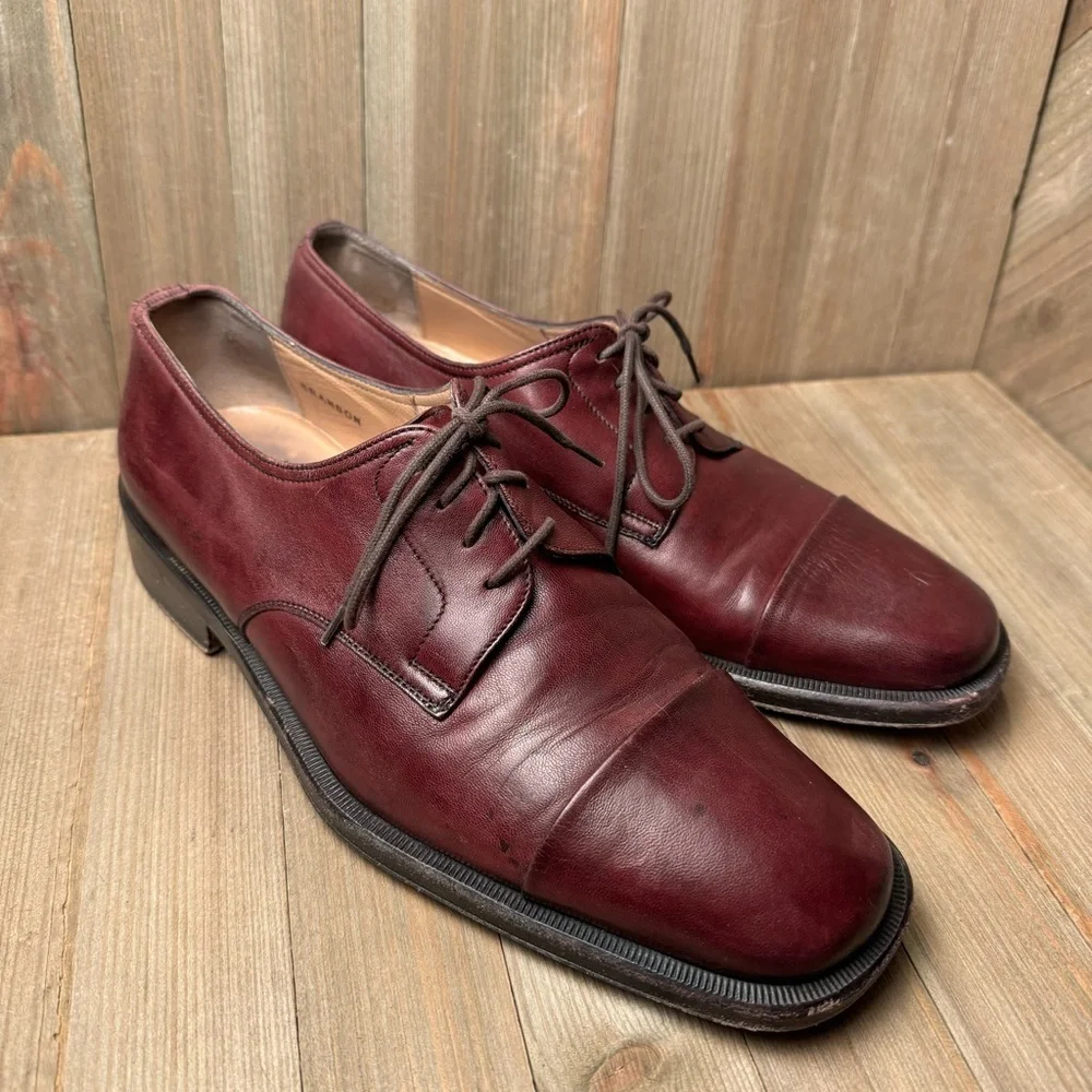 Bruno Magli Men’s Cordovan Lace Up Branson Toe Cap Oxford Dress Shoes size 8‎